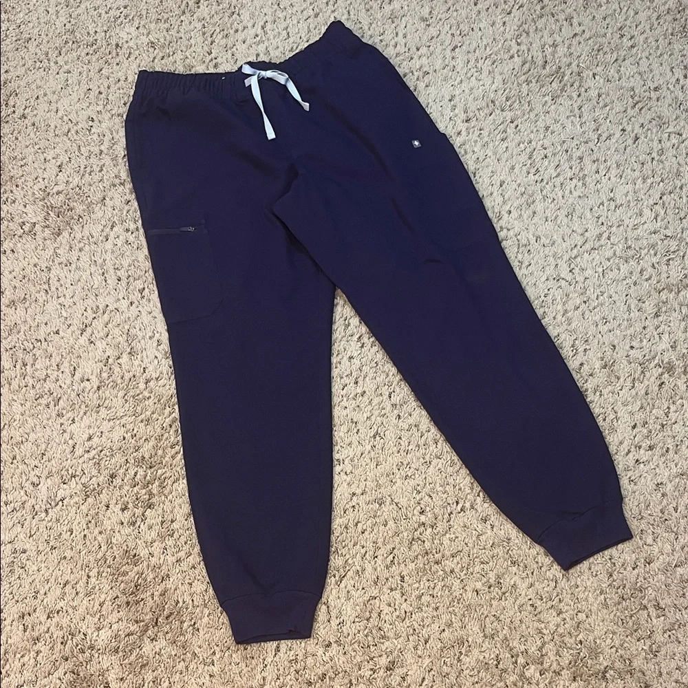 FIGS Zamora Jogger Scrub Pants 11 Pocket Technical Collection- Eggplant - Picture 6 of 11